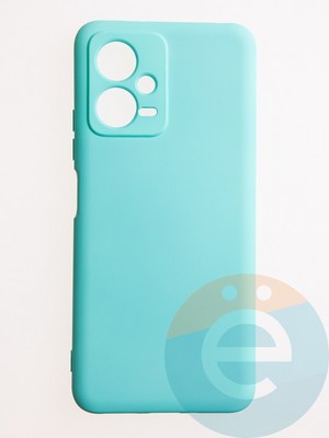 Накладка Silicone Cover (без логотипа, с защитой камеры) для Xiaomi Redmi Note 12/Poco X5 бирюзовая - фото 61083