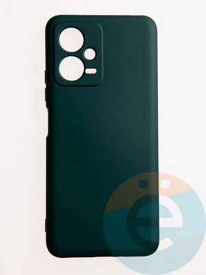 Накладка Silicone Cover (без логотипа, с защитой камеры) для Xiaomi Redmi Note 12/Poco X5 зеленая - фото 61084
