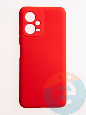 Накладка Silicone Cover (без логотипа, с защитой камеры) для Xiaomi Redmi Note 12/Poco X5 красная - фото 61086