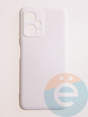 Накладка Silicone Cover (без логотипа, с защитой камеры) для Xiaomi Redmi Note 12/Poco X5 молочная - фото 61089