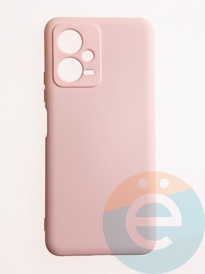 Накладка Silicone Cover (без логотипа, с защитой камеры) для Xiaomi Redmi Note 12/Poco X5 пудровая - фото 61090