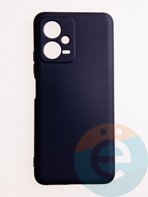 Накладка Silicone Cover (без логотипа, с защитой камеры) для Xiaomi Redmi Note 12/Poco X5 синяя - фото 61093