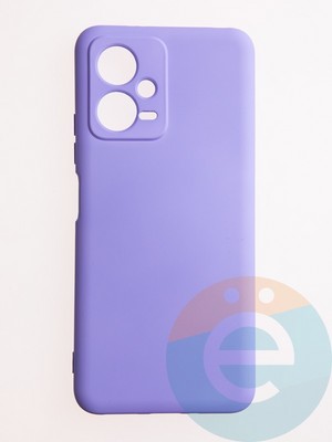 Накладка Silicone Cover (без логотипа, с защитой камеры) для Xiaomi Redmi Note 12/Poco X5 сиреневая - фото 61094