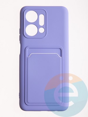 Накладка Soft touch с кармашком для Huawei Honor X7A сиреневая - фото 61487