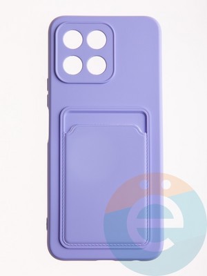 Накладка Soft touch с кармашком для Huawei Honor X8 сиреневая - фото 61499