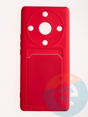 Накладка Soft touch с кармашком для Huawei Honor X9A красная - фото 61504