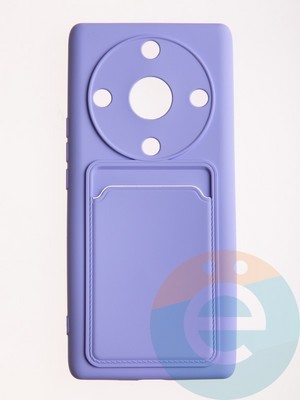 Накладка Soft touch с кармашком для Huawei Honor X9A сиреневая - фото 61510