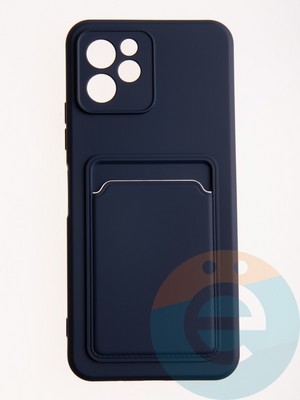Накладка Soft touch с кармашком для Huawei Nova Y61 синяя - фото 61519