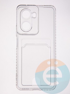 Накладка силиконовая с кардхолдером для Huawei Nova 10 SE прозрачная - фото 61621