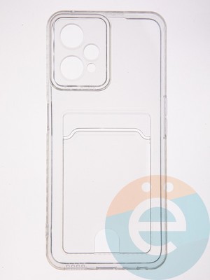 Накладка силиконовая с кардхолдером для Realme 9 5G прозрачная - фото 61633