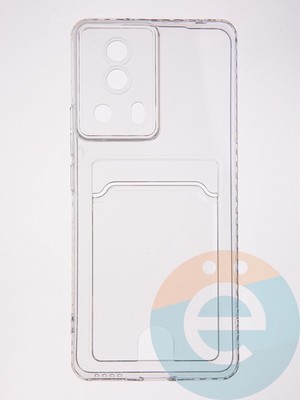Накладка силиконовая с кардхолдером для Xiaomi Mi 13 Lite прозрачная - фото 61645