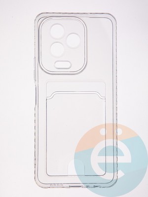 Накладка силиконовая с кардхолдером для Infinix Note 12 2023 G99 прозрачная - фото 61669