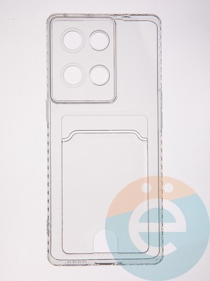 Накладка силиконовая с кардхолдером для Oppo Reno 9 Pro Plus прозрачная - фото 61672