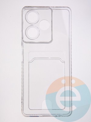 Накладка силиконовая с кардхолдером для Infinix Hot 30 прозрачная - фото 61678