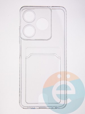 Накладка силиконовая с кардхолдером для Tecno Spark 10 прозрачная - фото 61681