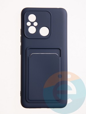 Накладка Soft touch с кармашком для Xiaomi Redmi 12C синяя - фото 61873