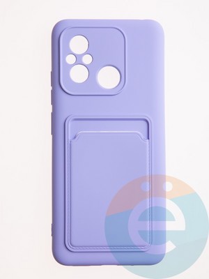 Накладка Soft touch с кармашком для Xiaomi Redmi 12C сиреневая - фото 61877