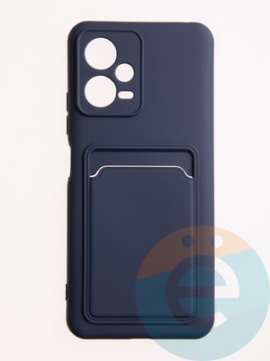 Накладка Soft touch с кармашком для Xiaomi Redmi Note 12 5G/Poco X5 синяя - фото 61892