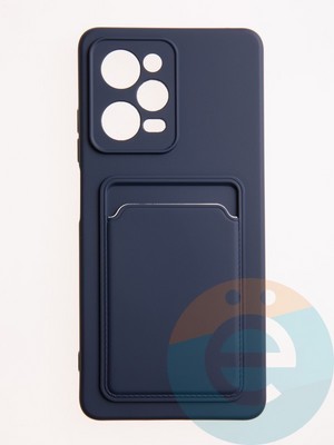 Накладка Soft touch с кармашком для Xiaomi Redmi Note 12 Pro/Poco X5 Pro синяя - фото 61912