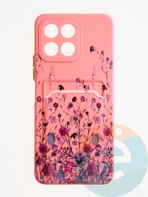 Накладка силиконовая Summer с кардхолдером для Huawei Honor X6 розовая - фото 62014