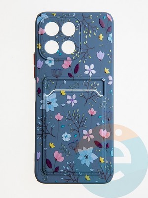 Накладка силиконовая Summer с кардхолдером для Huawei Honor X6 синяя - фото 62017