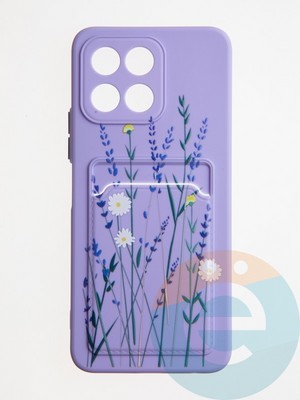 Накладка силиконовая Summer с кардхолдером для Huawei Honor X6 сиреневая - фото 62020