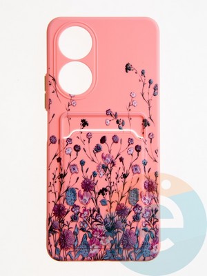 Накладка силиконовая Summer с кардхолдером для Huawei Honor X7 розовая - фото 62032