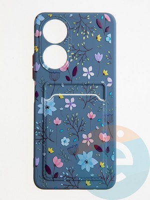 Накладка силиконовая Summer с кардхолдером для Huawei Honor X7 синяя - фото 62035