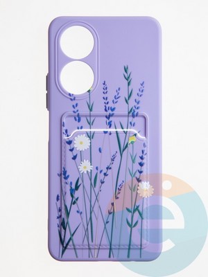 Накладка силиконовая Summer с кардхолдером для Huawei Honor X7 сиреневая - фото 62038