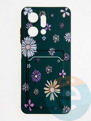 Накладка силиконовая Summer с кардхолдером для Huawei Honor X7A зеленая - фото 62047