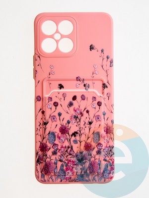 Накладка силиконовая Summer с кардхолдером для Huawei Honor X8 2022 розовая - фото 62068