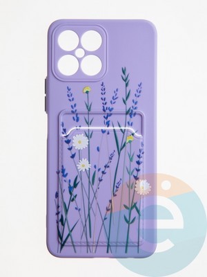 Накладка силиконовая Summer с кардхолдером для Huawei Honor X8 2022 сиреневая - фото 62074