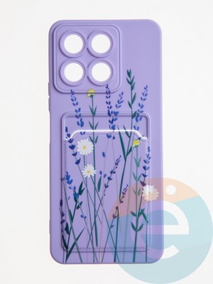 Накладка силиконовая Summer с кардхолдером для Huawei Honor X8A сиреневая - фото 62092