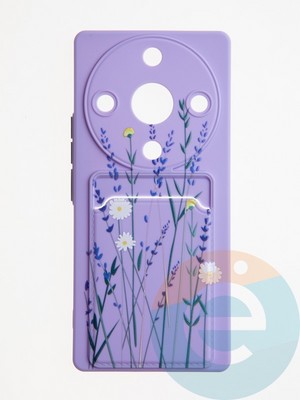 Накладка силиконовая Summer с кардхолдером для Huawei Honor X9A сиреневая - фото 62110