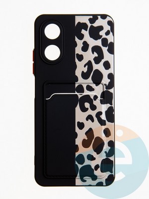 Накладка силиконовая Summer с кардхолдером для Oppo A17K черная - фото 62149