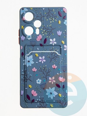 Накладка силиконовая Summer с кардхолдером для Poco F5 синяя - фото 62178