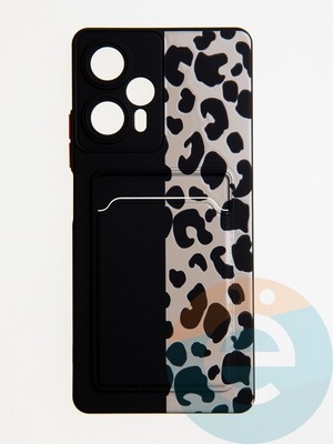 Накладка силиконовая Summer с кардхолдером для Poco F5 черная - фото 62184