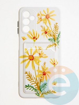Накладка силиконовая Summer с кардхолдером для Samsung Galaxy A04S бежевая - фото 62187