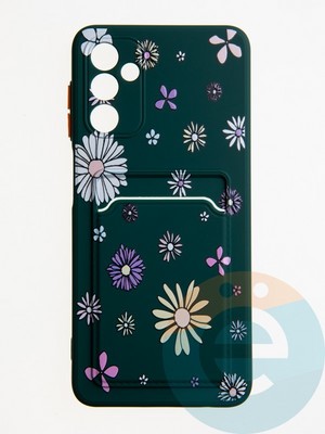 Накладка силиконовая Summer с кардхолдером для Samsung Galaxy A04S зеленая - фото 62190