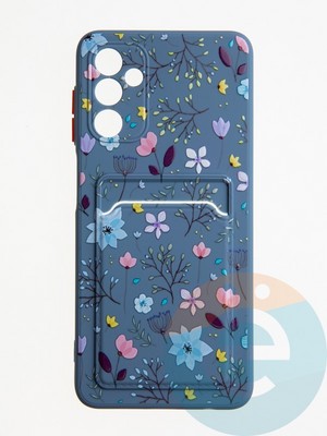 Накладка силиконовая Summer с кардхолдером для Samsung Galaxy A04S синяя - фото 62196