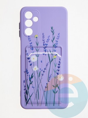 Накладка силиконовая Summer с кардхолдером для Samsung Galaxy A04S сиреневая - фото 62199