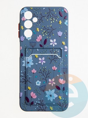 Накладка силиконовая Summer с кардхолдером для Samsung Galaxy A14 синяя - фото 62214