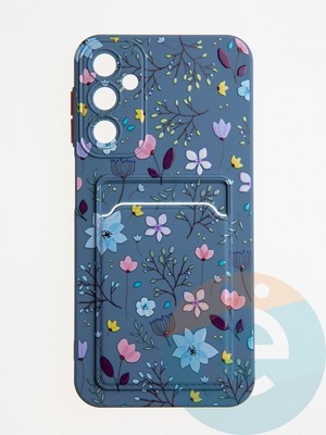 Накладка силиконовая Summer с кардхолдером для Samsung Galaxy A24 синяя - фото 62232