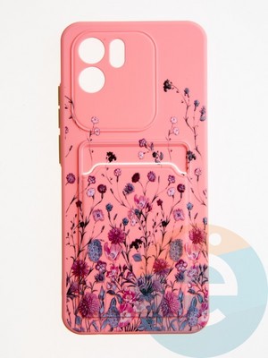Накладка силиконовая Summer с кардхолдером для Xiaomi Redmi A1/A2 розовая - фото 62289