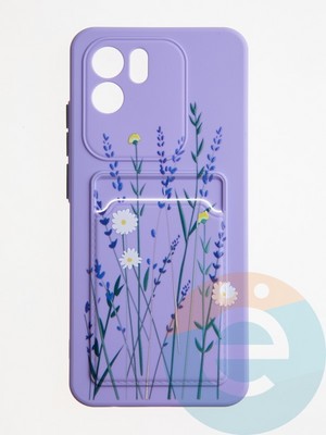 Накладка силиконовая Summer с кардхолдером для Xiaomi Redmi A1/A2 сиреневая - фото 62295