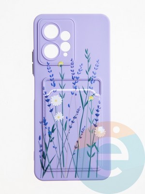 Накладка силиконовая Summer с кардхолдером для Xiaomi Redmi Note 12 4G сиреневая - фото 62313