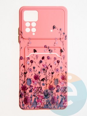 Накладка силиконовая Summer с кардхолдером для Xiaomi Redmi Note 12 Pro 4G розовая - фото 62325
