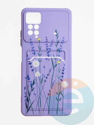 Накладка силиконовая Summer с кардхолдером для Xiaomi Redmi Note 12 Pro 4G сиреневая - фото 62331