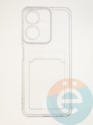 Накладка силиконовая с кардхолдером для Infinix Hot 30 Play прозрачная - фото 62261