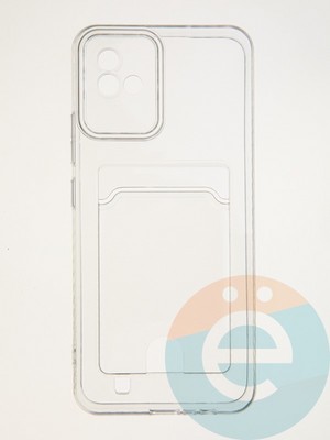 Накладка силиконовая с кардхолдером для Realme Narzo 50i прозрачная - фото 62350